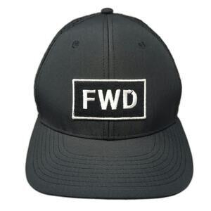 Forward Academy FWD Patch Trucker Hat Black One Size Mesh Back Snapback Cap